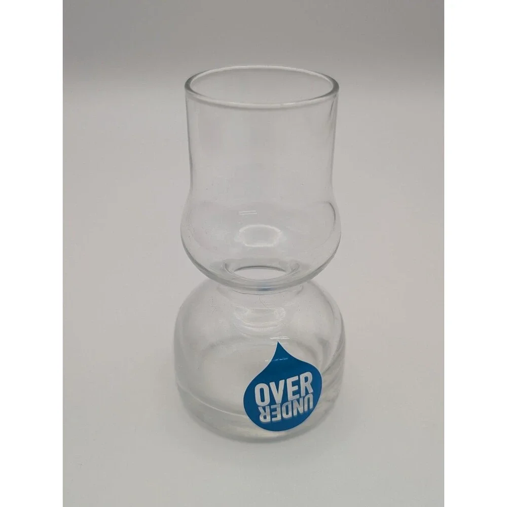 Vintage Over Under Double Shot Glass 3.5” Tall Bar Hurricane Mixing Shooter